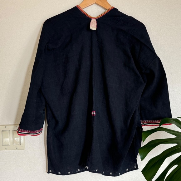 Antique Indigo Hand Sewn Tribal Jacket XS Excellent Condition Ethnic Asian - Picture 7 of 10